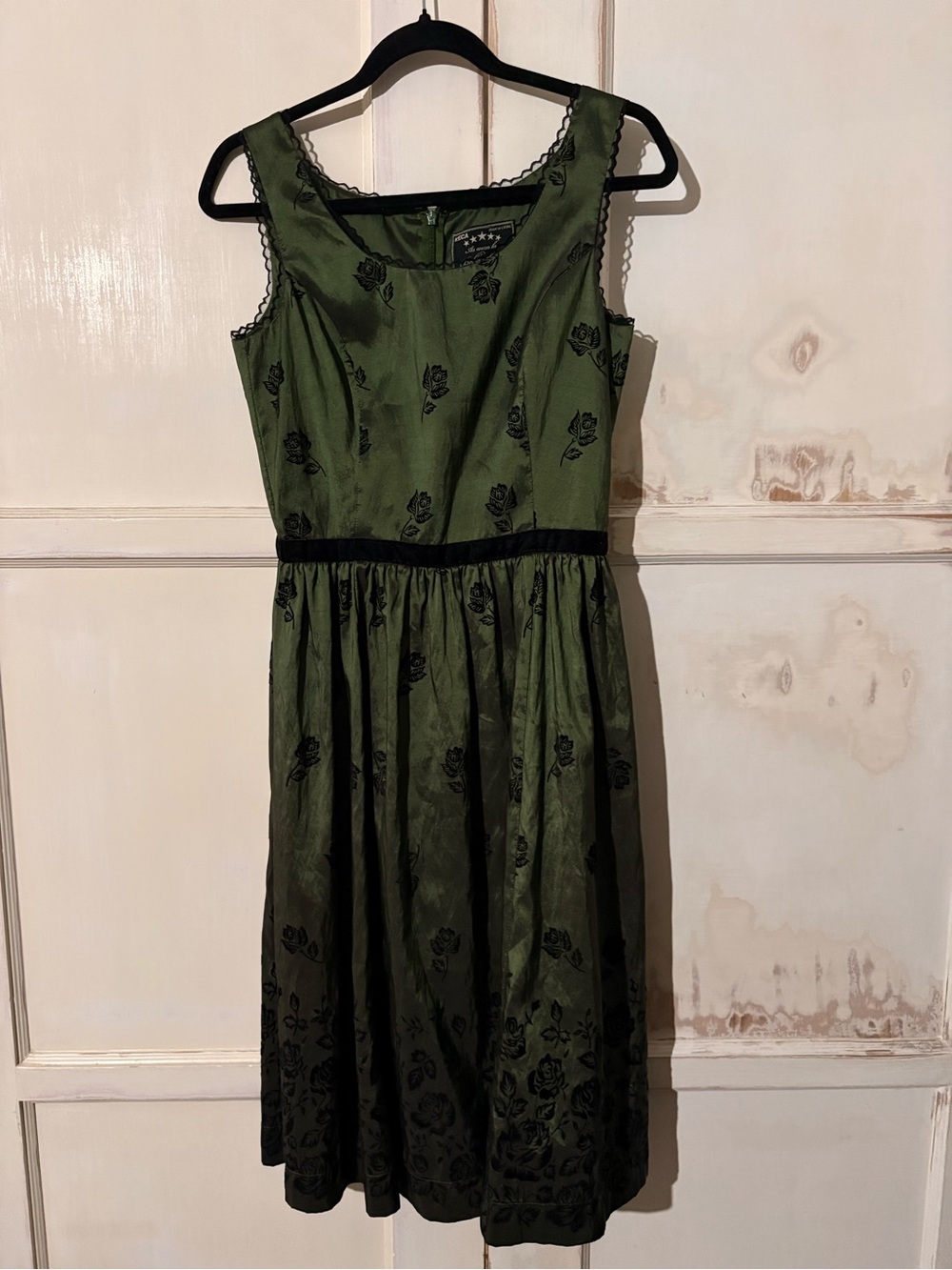 Twilight Bella Swan New Moon birthday Olive Green Sleeveless Embroidered Dress